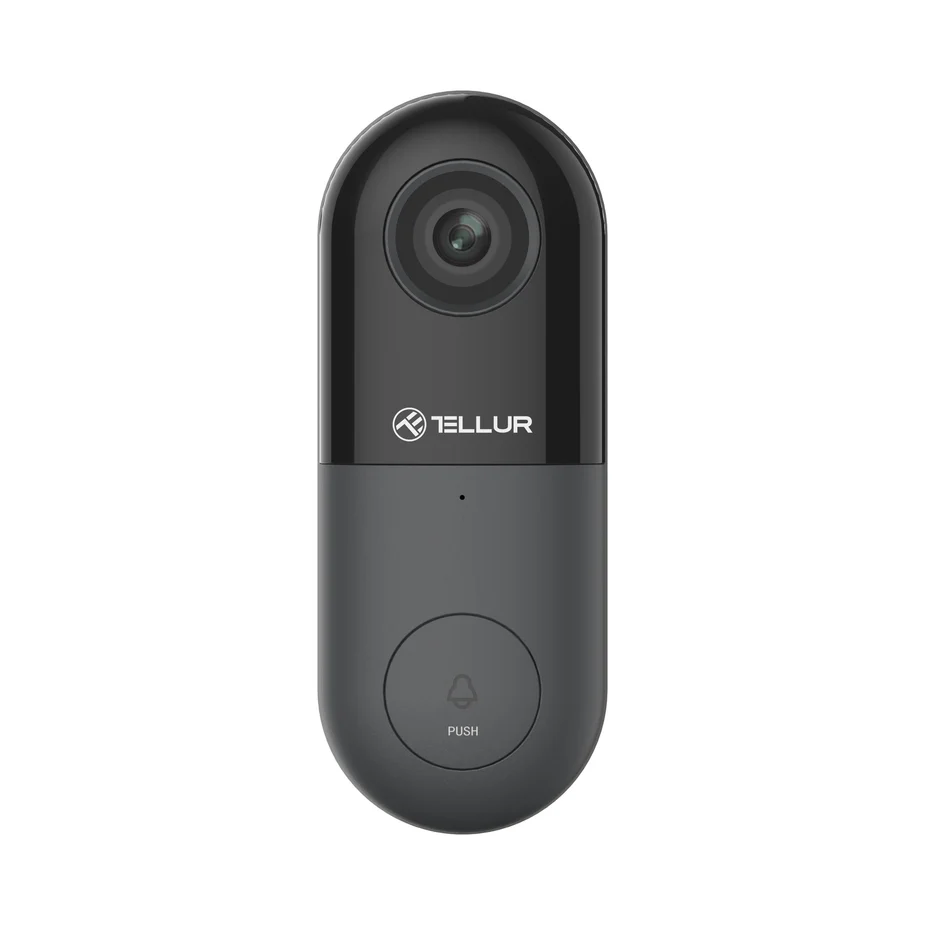 Video interfon WiFi Tellur Smart, Full HD 1080p, Senzor PIR, Alimentare prin fir, Negru [2]
