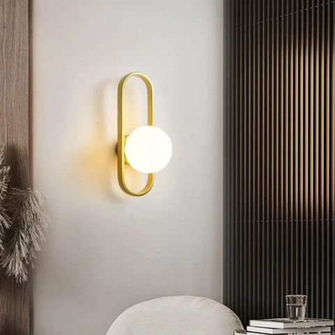 Iluminat Smart Home - Aplica Amena 1x E14 Alb Auriu