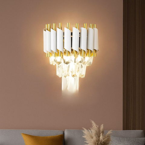 Candelabre LED Cristal Moderne - Aplica Candelabru Cristal VERSAILLES Piccolo, 2xE14, Alb