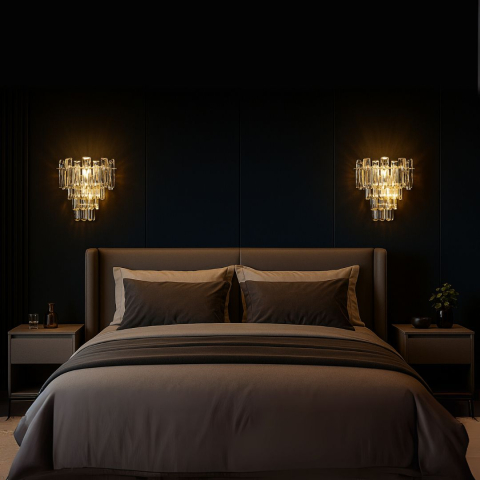 Candelabre LED Cristal Moderne - Aplica Cristal BELMONTE, 3x E14, Transparent