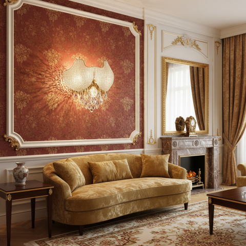 Aplica Cristal LUXE, 3xE14, Diametru 30 cm, Inaltime 31 cm, Auriu Lucios, Design Elegant [2]