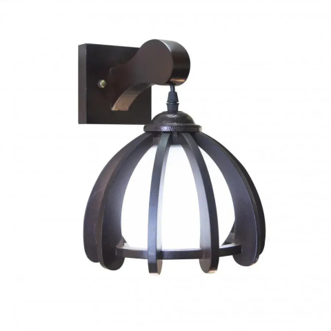Lampi & Aplice Smart - Aplica de Perete Canela, 1*E27, Lemn cu Sticla