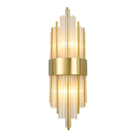 Corpuri de iluminat Smart - Aplica de Perete, Flippy, pentru Interior, din Otel Inoxidabil si Sticla, 40 x 16 cm, LED, Auriu