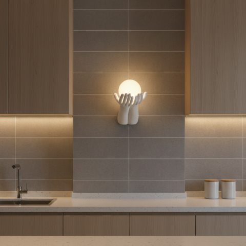 Lampi & Aplice Smart - Aplica Decorativa RUKI, 30x20cm, 1xG9, Sticla si Resina, Alb