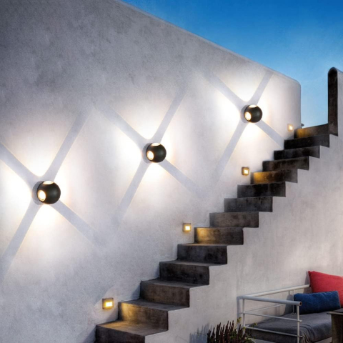 Aplica LED AX240, Exterior, 4 Surse, 4W, Negru, 3000K [1]