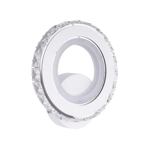 Aplica LED Borandis 16W, Alb cu Crom, Acril si Cristal , Lumina Rece/Calda/Neutra [2]