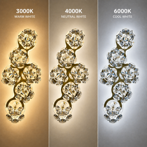 Aplica LED Cristal Decorativa BLOSSOM Lumina Rece/Neutra/Calda Auriu [3]