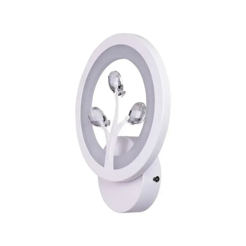 Aplica LED DAISY, 13W, Lumina Rece/Calda/Neutra, Alb cu Cristal [2]