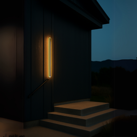 Aplica LED de Exterior Mack, Lungime 120cm, 16W, IP65, Metal, Liniar, Negru [1]