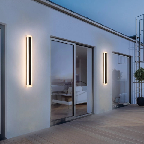 Aplica LED de Exterior Mack, Lungime 30cm, 4W, IP65, Metal, Liniar, Negru [3]