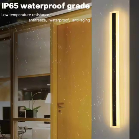 Aplica LED de Exterior Mack, Lungime 60cm, 8W, IP65, Metal, Liniar, Negru [2]