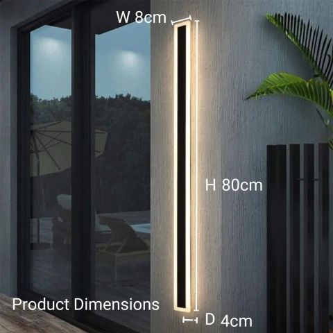 Aplica LED de Exterior Mack, Lungime 80cm, 31W, IP65, Lumina neutra, Metal, Liniar, Negru [2]