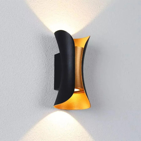 Aplica LED de Exterior Pauline, 10W, Metal, Negru si Auriu [2]