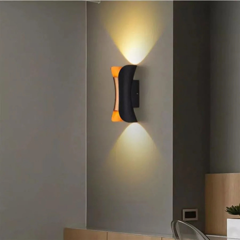 Curte si Gradina- Solutii Smart pentru Exterior - Aplica LED de Exterior Pauline, 10W, Metal, Negru si Auriu