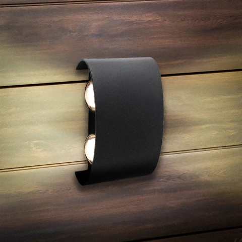 Aplica LED de Exterior si Interior, 4 Surse x 1W, IP65, ABS, Negru, 3000K [2]