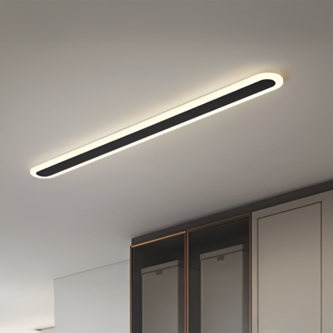 Lustre LED Moderne - Aplica LED de Exterior SUHA, Lungime 50cm, 6W, IP65, Metal, Liniar, Negru