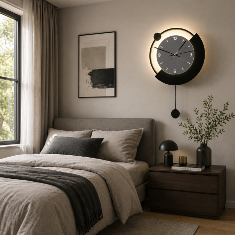 Lampi & Aplice Smart - Aplica LED Decorativa ARC Ø30 cm Lumina Rece/Neutra/Calda Negru