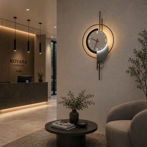 Aplica LED Decorativa ARTY 80x40 cm Lumina Rece/Neutra/Calda Negru [2]