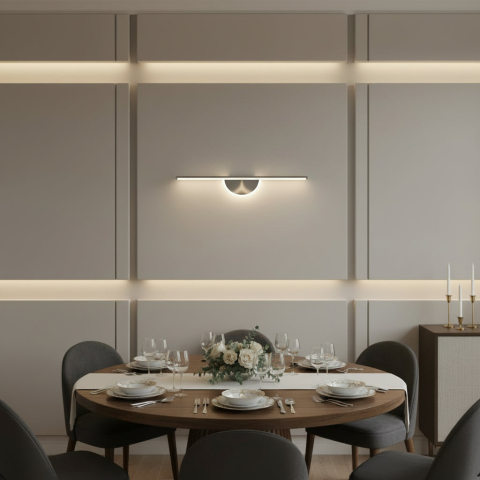 Aplica LED Decorativa BARAM, 21W, 60cm, Lumina Calda / Neutra/ Rece, Negru, Metal si Acril [2]