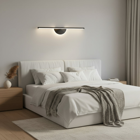 Produse Alessandro - Aplica LED Decorativa BARAM, 21W, 60cm, Lumina Calda / Neutra/ Rece, Negru, Metal si Acril