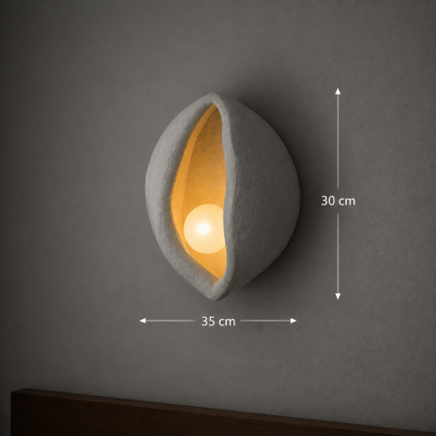 Aplica LED Decorativa CONCHA, 30x35cm, 1xE27, Polistiren, Gri [3]