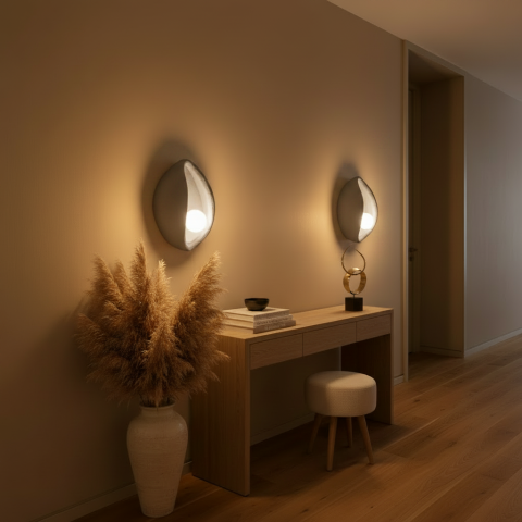 Produse Alessandro - Aplica LED Decorativa CONCHA, 30x35cm, 1xE27, Polistiren, Gri