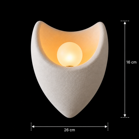 Aplica LED Decorativa CONNO, 26cm, 1xE27, Polistiren, Alb [3]