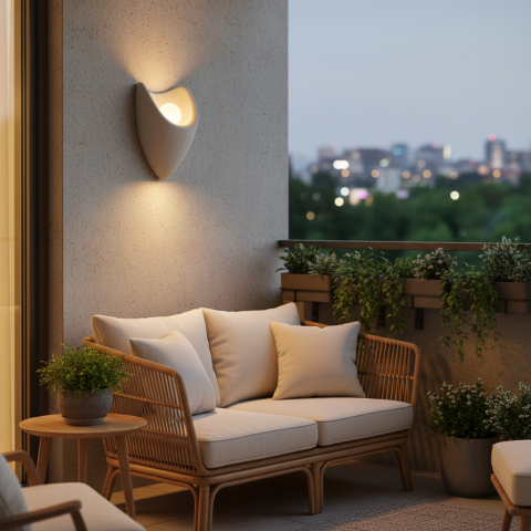 Iluminat Smart Home - Aplica LED Decorativa CONNO, 26cm, 1xE27, Polistiren, Gri