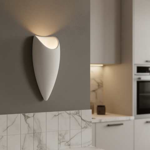 Aplica LED Decorativa CORVUS, 40x18cm, 1xE27, Polistiren, Alb [2]