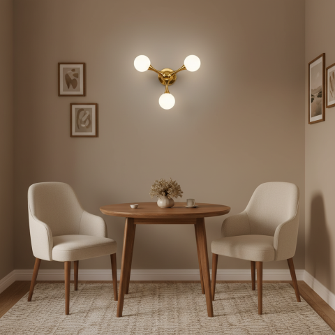 Aplica LED Decorativa ELEKTRA, 40x28cm, 3xG9, Metal si Sticla, Auriu [2]