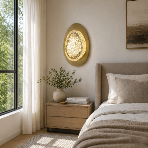 Lampi & Aplice Smart - Aplica LED Decorativa GEM Lumina Rece/Neutra/Calda Auriu