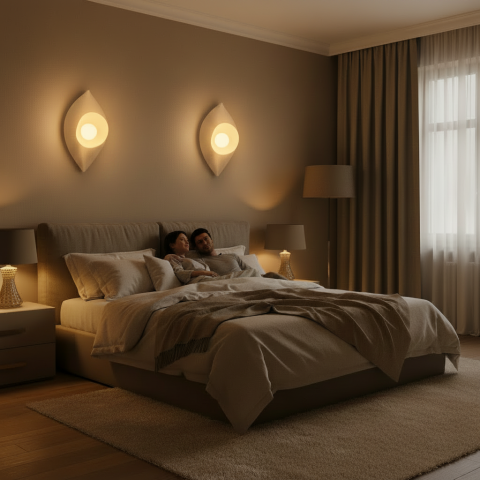 Iluminat Smart Home - Aplica LED Decorativa LEFFER, 30x20cm, 1xE27, Polistiren, Alb