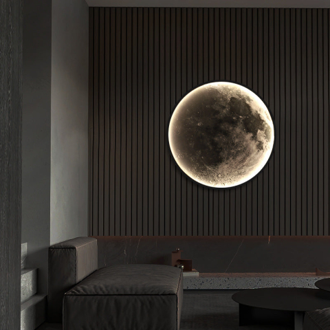 Lampi, Aplice si Corpuri de iluminat Smart - Aplica LED Decorativa Luna 34W Diametru 50CM Lumina Calda Neutra Rece 3000/4000/6000K