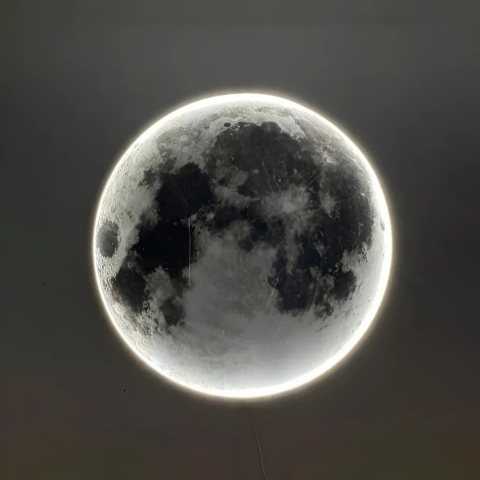 Aplica LED Decorativa Luna Diametru 40CM Lumina Rece/Neutra/Calda Black [2]