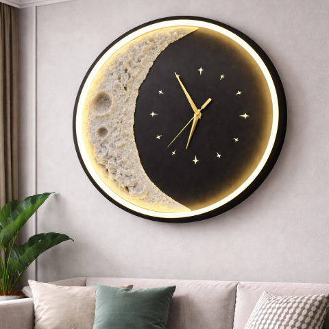 Aplica LED Decorativa Luna Diametru 40CM Lumina Rece/Neutra/Calda Black [2]