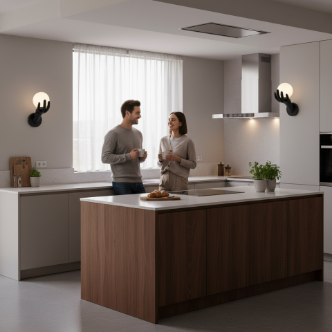 Aplica LED Decorativa MANO, 15x30cm, 1xG9, Sticla si Resina, Negru [1]