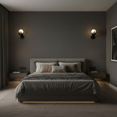 Iluminat Smart Home - Aplica LED Decorativa MANO, 15x30cm, 1xG9, Sticla si Resina, Negru