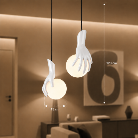 Aplica LED Decorativa MANOS, 13x120cm, 2xG9, Sticla si Resina, Alb [3]