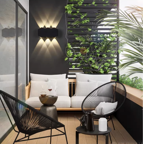 Produse Alessandro - Aplica LED Exterior AX231, 12W, 6 Surse de lumina, Lumina Calda, Negru