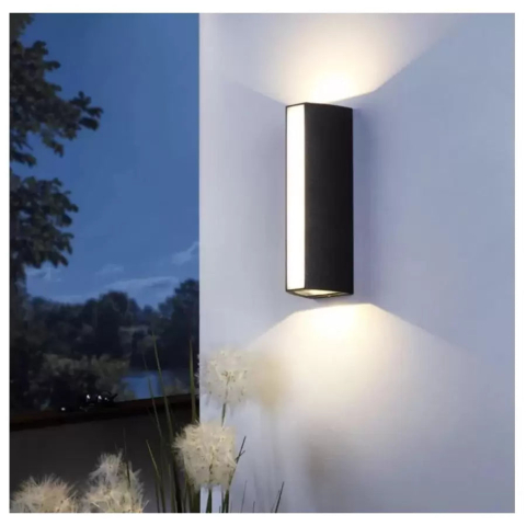 Curte si Gradina- Solutii Smart pentru Exterior - Aplica LED Exterior Berfin, 7W, 3000K, Negru, Metal