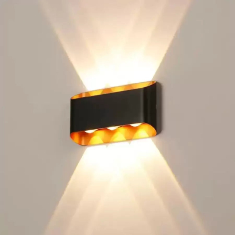 Camere supraveghere si Iluminat Smart pentru Exterior - Aplica LED Exterior Emmitt 6W Auriu Negru