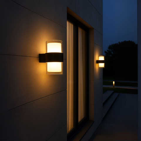 Aplica LED Exterior MIRA, 2 Surse de lumina, Lumina Calda, Negru [1]