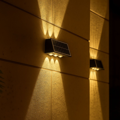 Aplica LED Exterior Solaris, 6 Surse de lumina, Lumina Calda, Negru [1]