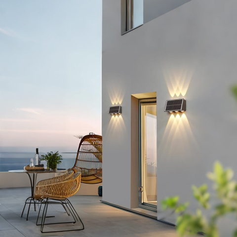 Aplica LED Exterior Solaris, 8 Surse de lumina, Lumina Calda, Negru [2]