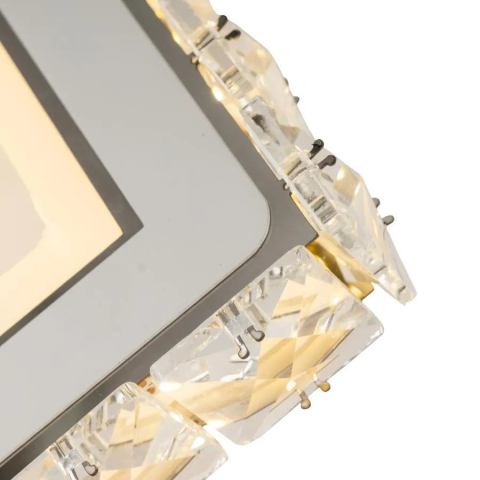 Aplica LED TERRANO cu Cristale, Patrat, 24W, Lumina Rece/Calda/Neutra, Alb & Inox [3]