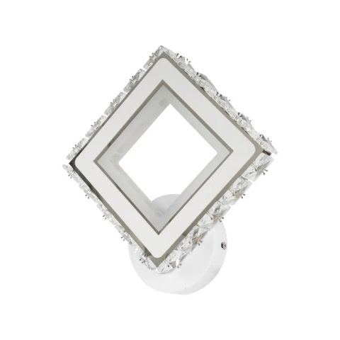 Aplica LED TERRANO cu Cristale, Patrat, 24W, Lumina Rece/Calda/Neutra, Alb & Inox [2]