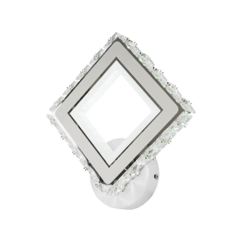 Aplica LED TERRANO cu Cristale, Patrat, 24W, Lumina Rece/Calda/Neutra, Alb & Inox [0]