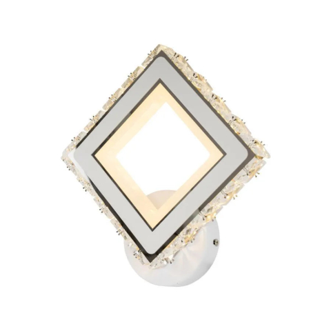 Aplica LED TERRANO cu Cristale, Patrat, 24W, Lumina Rece/Calda/Neutra, Alb & Inox [1]
