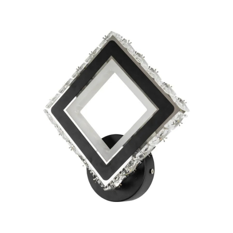 Aplica LED TERRANO cu Cristale, Patrat, 24W, Lumina Rece/Calda/Neutra, Negru & Inox [3]