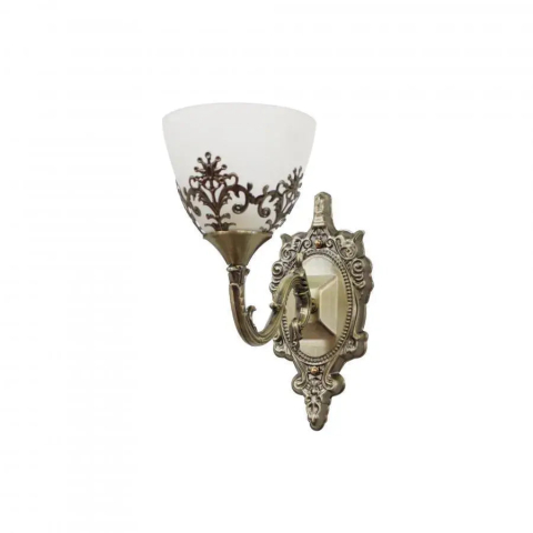 Lustre LED Moderne - Aplica Rustic COTTAGE, 1*E27, Bronz, Metal si Sticla